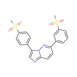CS(=O)(=O)c1ccc(-c2cnc3ccc(-c4cccc(S(C)(=O)=O)c4)nn23)cc1 ZINC000169306660