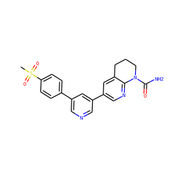 CS(=O)(=O)c1ccc(-c2cncc(-c3cnc4c(c3)CCCN4C(N)=O)c2)cc1 ZINC001772620584