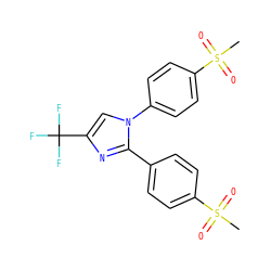 CS(=O)(=O)c1ccc(-c2nc(C(F)(F)F)cn2-c2ccc(S(C)(=O)=O)cc2)cc1 ZINC000013762096