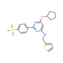 CS(=O)(=O)c1ccc(-c2nc(NCc3cccs3)cc(OC3CCCC3)n2)cc1 ZINC000029132284