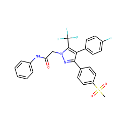 CS(=O)(=O)c1ccc(-c2nn(CC(=O)Nc3ccccc3)c(C(F)(F)F)c2-c2ccc(F)cc2)cc1 ZINC000001485114