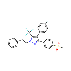 CS(=O)(=O)c1ccc(-c2nn(CCc3ccccc3)c(C(F)(F)F)c2-c2ccc(F)cc2)cc1 ZINC000001543908