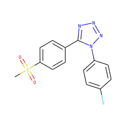 CS(=O)(=O)c1ccc(-c2nnnn2-c2ccc(F)cc2)cc1 ZINC000066099305