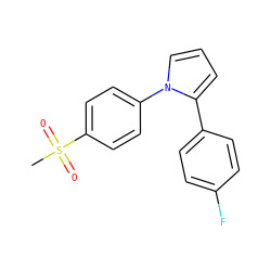 CS(=O)(=O)c1ccc(-n2cccc2-c2ccc(F)cc2)cc1 ZINC000000006916