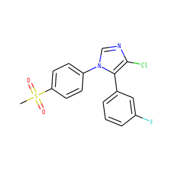 CS(=O)(=O)c1ccc(-n2cnc(Cl)c2-c2cccc(F)c2)cc1 ZINC000013525146