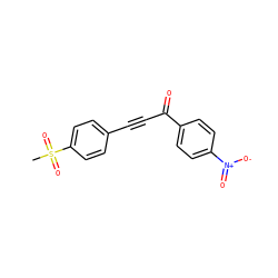 CS(=O)(=O)c1ccc(C#CC(=O)c2ccc([N+](=O)[O-])cc2)cc1 ZINC000013683396