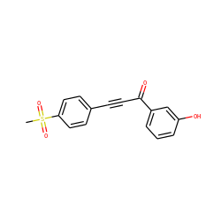 CS(=O)(=O)c1ccc(C#CC(=O)c2cccc(O)c2)cc1 ZINC000013683360