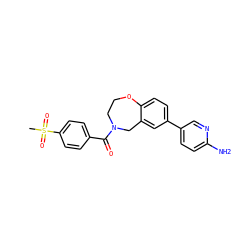 CS(=O)(=O)c1ccc(C(=O)N2CCOc3ccc(-c4ccc(N)nc4)cc3C2)cc1 ZINC000095588350