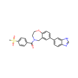 CS(=O)(=O)c1ccc(C(=O)N2CCOc3ccc(-c4ccc5nc[nH]c5c4)cc3C2)cc1 ZINC000095590620