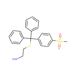 CS(=O)(=O)c1ccc(C(SCCN)(c2ccccc2)c2ccccc2)cc1 ZINC000084632009