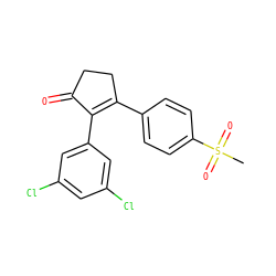 CS(=O)(=O)c1ccc(C2=C(c3cc(Cl)cc(Cl)c3)C(=O)CC2)cc1 ZINC000013796654