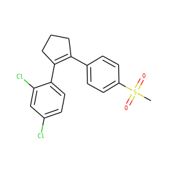 CS(=O)(=O)c1ccc(C2=C(c3ccc(Cl)cc3Cl)CCC2)cc1 ZINC000003814640