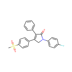 CS(=O)(=O)c1ccc(C2=C(c3ccccc3)C(=O)N(c3ccc(F)cc3)C2)cc1 ZINC000029467604