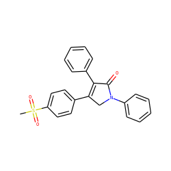 CS(=O)(=O)c1ccc(C2=C(c3ccccc3)C(=O)N(c3ccccc3)C2)cc1 ZINC000029463080