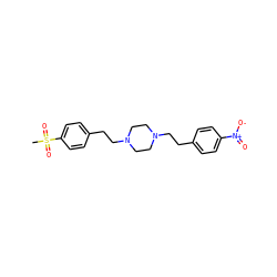 CS(=O)(=O)c1ccc(CCN2CCN(CCc3ccc([N+](=O)[O-])cc3)CC2)cc1 ZINC000095560108