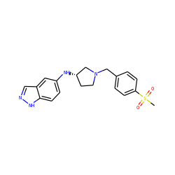CS(=O)(=O)c1ccc(CN2CC[C@H](Nc3ccc4[nH]ncc4c3)C2)cc1 ZINC000114336743