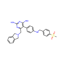 CS(=O)(=O)c1ccc(CNc2ccc(-c3c(N)nc(N)nc3CN3Cc4ccccc4C3)cc2)cc1 ZINC000028572685