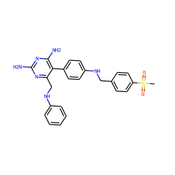 CS(=O)(=O)c1ccc(CNc2ccc(-c3c(N)nc(N)nc3CNc3ccccc3)cc2)cc1 ZINC000036349115