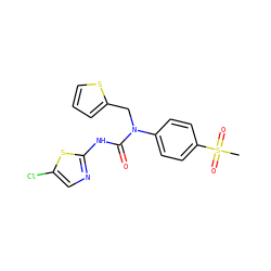 CS(=O)(=O)c1ccc(N(Cc2cccs2)C(=O)Nc2ncc(Cl)s2)cc1 ZINC000028130568