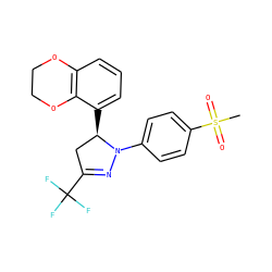 CS(=O)(=O)c1ccc(N2N=C(C(F)(F)F)C[C@H]2c2cccc3c2OCCO3)cc1 ZINC000299836116
