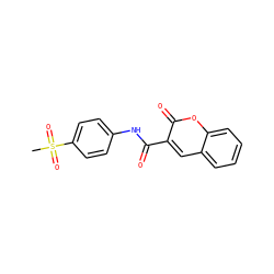 CS(=O)(=O)c1ccc(NC(=O)c2cc3ccccc3oc2=O)cc1 ZINC000040892909