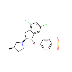 CS(=O)(=O)c1ccc(O[C@H]2c3cc(Cl)cc(Cl)c3C[C@@H]2N2CC[C@@H](F)C2)cc1 ZINC000118256638