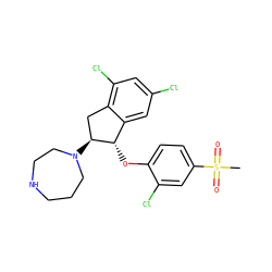 CS(=O)(=O)c1ccc(O[C@H]2c3cc(Cl)cc(Cl)c3C[C@@H]2N2CCCNCC2)c(Cl)c1 ZINC000118256447