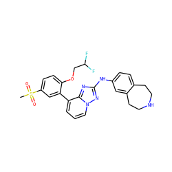 CS(=O)(=O)c1ccc(OCC(F)F)c(-c2cccn3nc(Nc4ccc5c(c4)CCNCC5)nc23)c1 ZINC000096169872