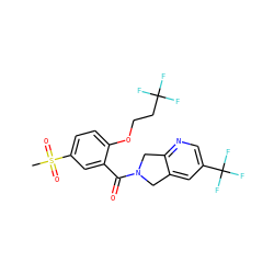 CS(=O)(=O)c1ccc(OCCC(F)(F)F)c(C(=O)N2Cc3cc(C(F)(F)F)cnc3C2)c1 ZINC000066252149