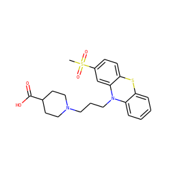 CS(=O)(=O)c1ccc2c(c1)N(CCCN1CCC(C(=O)O)CC1)c1ccccc1S2 ZINC000044136496