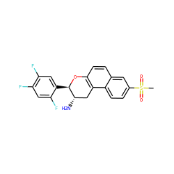 CS(=O)(=O)c1ccc2c3c(ccc2c1)O[C@H](c1cc(F)c(F)cc1F)[C@@H](N)C3 ZINC001772584009
