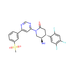 CS(=O)(=O)c1cccc(-c2cc(N3C[C@H](N)[C@@H](c4cc(F)c(F)cc4F)CC3=O)ncn2)c1 ZINC000028636961