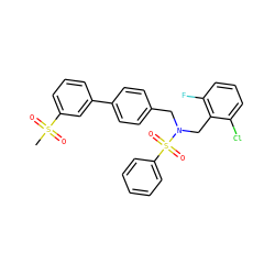 CS(=O)(=O)c1cccc(-c2ccc(CN(Cc3c(F)cccc3Cl)S(=O)(=O)c3ccccc3)cc2)c1 ZINC000049802905