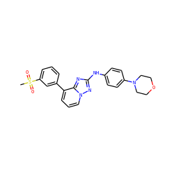 CS(=O)(=O)c1cccc(-c2cccn3nc(Nc4ccc(N5CCOCC5)cc4)nc23)c1 ZINC000148211699