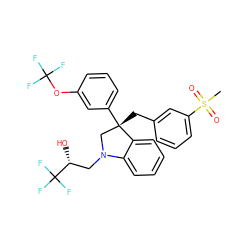 CS(=O)(=O)c1cccc(C[C@]2(c3cccc(OC(F)(F)F)c3)CN(C[C@@H](O)C(F)(F)F)c3ccccc32)c1 ZINC000653901694