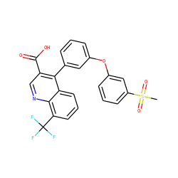 CS(=O)(=O)c1cccc(Oc2cccc(-c3c(C(=O)O)cnc4c(C(F)(F)F)cccc34)c2)c1 ZINC000045339175