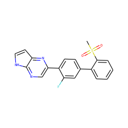 CS(=O)(=O)c1ccccc1-c1ccc(-c2cnc3[nH]ccc3n2)c(F)c1 ZINC000224850115