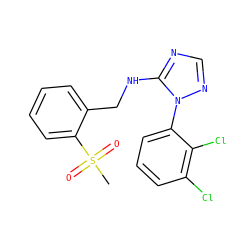 CS(=O)(=O)c1ccccc1CNc1ncnn1-c1cccc(Cl)c1Cl ZINC000029126250
