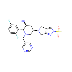 CS(=O)(=O)n1cc2c(n1)CN([C@@H]1C[C@H](N)[C@@H](c3cc(F)ccc3F)N(Cc3cncnc3)C1)C2 ZINC000169701997