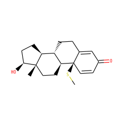CS[C@]12C=CC(=O)C=C1CC[C@H]1[C@@H]3CC[C@H](O)[C@@]3(C)CC[C@@H]12 ZINC000006067894