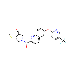 CS[C@H]1CN(C(=O)c2ccc3cc(Oc4ccc(C(F)(F)F)cn4)ccc3n2)C[C@@H]1O ZINC001772583902