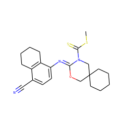 CSC(=S)N1CC2(CCCCC2)CO/C1=N\c1ccc(C#N)c2c1CCCC2 ZINC000040936804