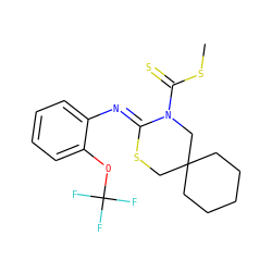 CSC(=S)N1CC2(CCCCC2)CS/C1=N\c1ccccc1OC(F)(F)F ZINC000028822627