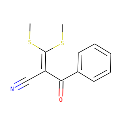 CSC(SC)=C(C#N)C(=O)c1ccccc1 ZINC000000166054