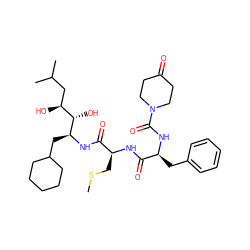 CSC[C@H](NC(=O)[C@H](Cc1ccccc1)NC(=O)N1CCC(=O)CC1)C(=O)N[C@@H](CC1CCCCC1)[C@@H](O)[C@@H](O)CC(C)C ZINC000026578181