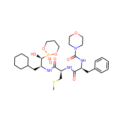 CSC[C@H](NC(=O)[C@H](Cc1ccccc1)NC(=O)N1CCOCC1)C(=O)N[C@@H](CC1CCCCC1)[C@@H](O)P1(=O)OCCCO1 ZINC000003917620
