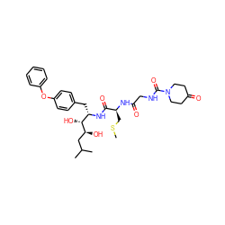 CSC[C@H](NC(=O)CNC(=O)N1CCC(=O)CC1)C(=O)N[C@@H](Cc1ccc(Oc2ccccc2)cc1)[C@@H](O)[C@@H](O)CC(C)C ZINC000026578180