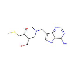CSC[C@H](O)[C@@H](CO)CN(C)Cc1c[nH]c2c(N)ncnc12 ZINC000084714890