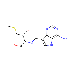CSC[C@H](O)[C@@H](CO)NCc1c[nH]c2c(N)ncnc12 ZINC000084671851