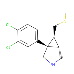 CSC[C@H]1[C@@H]2CNC[C@@]21c1ccc(Cl)c(Cl)c1 ZINC000045356673